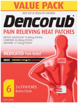 Dencorub+Pain+Relieving+Heat+Patches+2+x+3+Patches