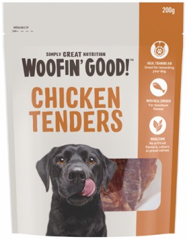 Woofin-Good-Chicken-Tenders-Dog-Treats-200g on sale