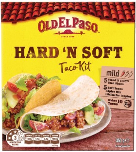 Old-El-Paso-Hard-N-Soft-Taco-Kit-350g on sale