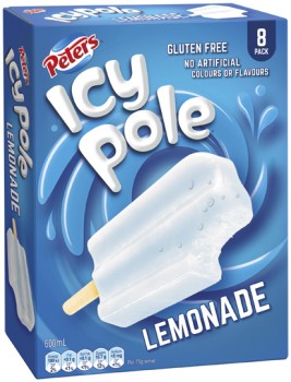 Peters+Lemonade+Icy+Poles+8+Pack+600mL