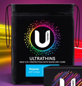 U-By-Kotex-Ultra-Thin-Pads-with-Wings-Regular-14-Pack on sale