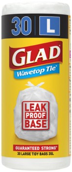 Glad+Wavetop+Tie+Kitchen+Tidy+Bags+Large+30+Pack