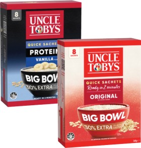 Uncle-Tobys-Big-Bowl-Oat-Sachets-368g on sale