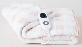 Heritage-Check-Heated-Throw-in-Pink on sale