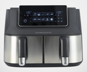 The+Cooks+Collective+9L+Stainless+Steel+Digital+Dual+Zone+Airfryer