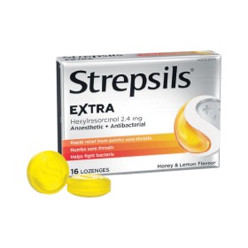 Strepsils+Extra+Honey+%26amp%3B+Lemon+Sore+Throat+Fast+Numb+Lozenges+Pk+16%26dagger%3B