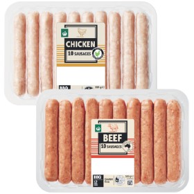 Woolworths+Beef%2C+Pork+or+Chicken+Sausages+or+Chipolata+Varieties+550g