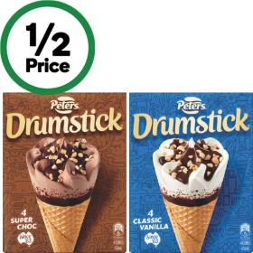 Peters-Drumstick-Ice-Cream-475-490ml-Pk-4-6 on sale