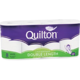Quilton-Double-Length-3-Ply-Toilet-Paper-Pk-8 on sale