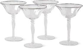 Heritage+Gabrielle+Martini+Glass+Silver+Rim+Set+of+4