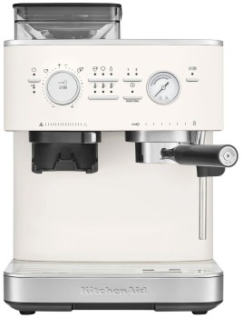 KitchenAid-Semi-Auto-Espresso-Machine-with-Burr-Grinder-Porcelain-White on sale