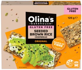 NEW+Olina%26rsquo%3Bs+Bakehouse+Gluten+Free+Seeded+Brown+Rice+Crispbread+Original+126g