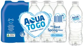 Aqua-To-Go-Premium-Spring-Water-500mL-20-Pack on sale