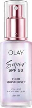 NEW-Olay-Super-SPF-50-Fluid-Moisturiser-50mL on sale