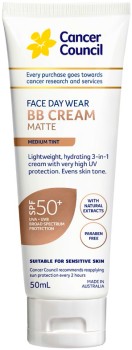 Cancer-Council-Face-Day-Wear-BB-Cream-Matte-SPF-50-Medium-Tint-50mL on sale