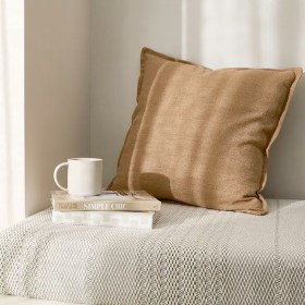 Sorano-Linen-Blend-Cushion-Tobacco on sale