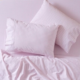 Lilac-Check-Bed-Sheet-Set on sale