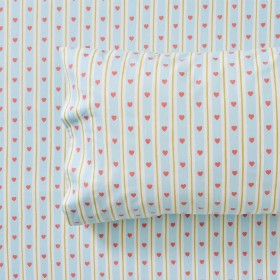 Betty+Heart+Stripe+Flannelette+Sheet+Set
