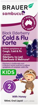 Brauer-Sambucus-Black-Elderberry-Kids-Cold-Flu-Forte-100ml on sale