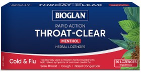 Bioglan-Throat-Clear-Menthol-Flavour-20-Lozenges on sale