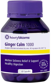 Henry-Blooms-Ginger-Calm-1000mg-60-Capsules on sale