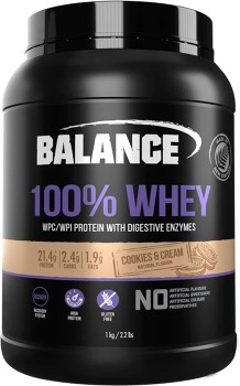 Balance+100%25+Whey+Protein+Powder+Cookies+%26amp%3B+Cream+1kg