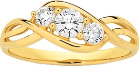 Alora+9ct+Gold+Lab+Grown+Diamond+Trilogy+Offset+Ring