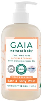 Gaia-Natural-Baby-Bath-Body-Wash-500mL on sale