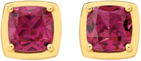 9ct+Gold+Created+Ruby+Stud+Earrings