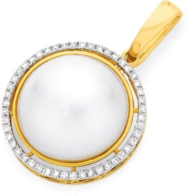 9ct-Gold-Cultured-Mabe-Pearl-Diamond-Enhancer on sale