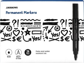 JBurrows-Permanent-Markers-Bullet-24-Pack-Black on sale