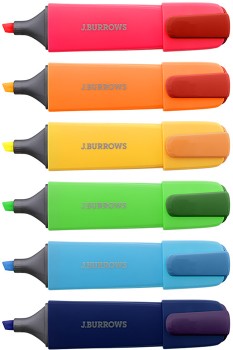 JBurrows-Chisel-Highlighters-Assorted-6-Pack on sale