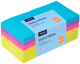 JBurrows-Stick-It-Notes-76x76mm-Assorted-Ultra-12-Pack on sale