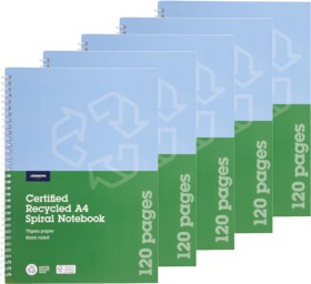 JBurrows-A4-Spiral-Notebook-120-Page-5-Pack on sale