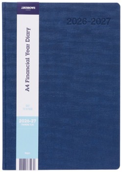 JBurrows-A4-Day-to-Page-Textured-FY2627-Diary-Navy on sale