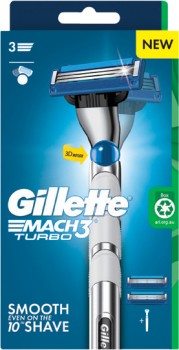 Gillette-Mach3-Turbo-Razor-1-Handle-2-Cartridges-3-Piece-Set on sale