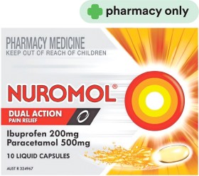 Nuromol+Dual+Action+Pain+Relief+10+Capsules