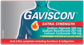 Gaviscon+Extra+Strength+Peppermint+Flavour+48+Chewable+Tablets