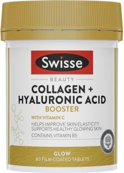 Swisse+Beauty+Collagen+%2B+Hyaluronic+Acid+Booster+80+Tablets