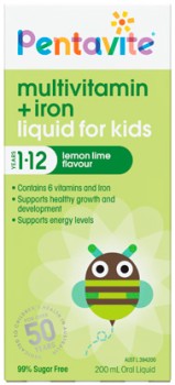Pentavite-Multivitamin-Iron-Liquid-for-Kids-Lemon-Lime-Flavour-200mL on sale