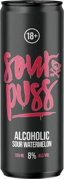 Sour-Puss-Alcoholic-Sour-Watermelon-Cans-330mL on sale