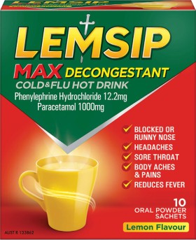 Lemsip-Max-Decongestant-Lemon-10-Sachets on sale