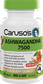 Carusos-Ashwagandha-7500-50-Tablets on sale