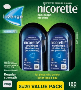 Nicorette-Cooldrops-Lozenges-2mg-160-Pack on sale