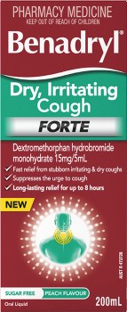 Benadryl-Dry-Cough-Forte-200mL on sale