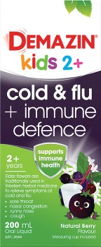 Demazin-Kids-2-Cold-Flu-Immune-Defence-Liquid-200mL on sale