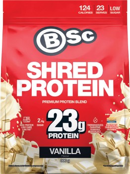 BSc-Shred-Protein-Vanilla-Flavour-800g on sale