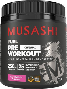 Musashi-Pre-Workout-Watermelon-Flavour-225g on sale