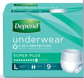 Depend-Incontinence-Underwear-Unisex-Super-Plus-Large-9-Pack on sale