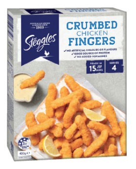 Steggles-Crumbed-Chicken-Breast-Fingers-400g on sale